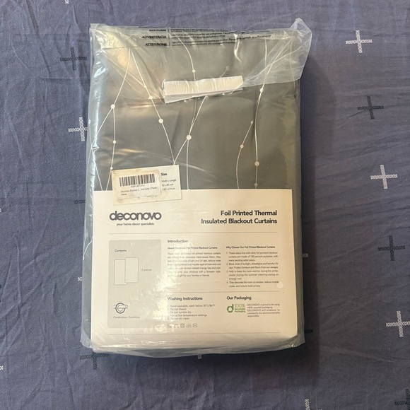 NEW Deconovo Foil Printed Thermal Blackout Insulated Curtains W52*L84inch - Picture 2 of 5